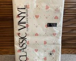 Vintage Heart Pattern Lintex Flannel Back Tablecloth 52x70 Oblong Made I... - $18.99