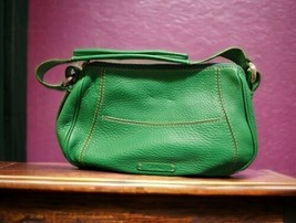 COLE HAAN Verdant Green Village Small Zip Pebbled Leather Hobo Purse Bag... - £179.34 GBP