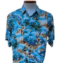 Marc Edwards Men’s Hawaiian Camp Shirt sz XL Cars Convertible Car Lady C... - $10.79