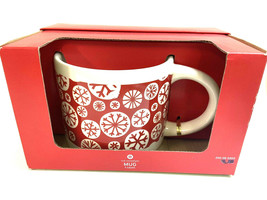 12oz. Red Snowflake Coffee Mug Stoneware 2012 In Gift box - $10.42
