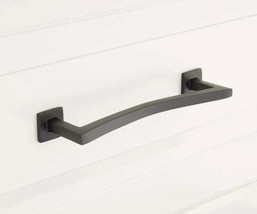 New 6&quot; Black Powder Coat Arvo Solid Brass Contemporary Cabinet Pull by S... - £12.56 GBP