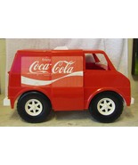 VINTAGE 1970s Coca-Cola Red Plastic Van 18.5&quot;x9.5&quot; Doors Open Slide Lapi... - £95.46 GBP