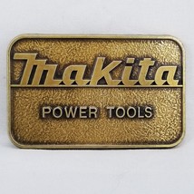 Vintage Belt Buckle Makita Power Tools Embossed Engraved Etched Gold Col... - $59.99
