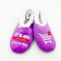 Snoozies Women&#39;s It&#39;s An Add to the Cart Kind of Day Slippers Med 7/8 Lavender - £10.17 GBP