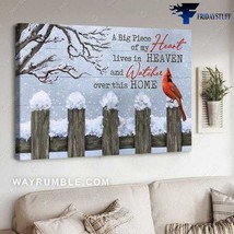 Cardinal Bird Winter A Big Piece Of My Heart Lives In Heaven And Watcher Over Th - £12.78 GBP