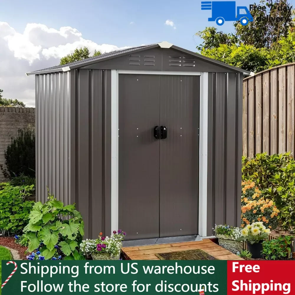 6X4 FT Outdoor Storage Shed,Waterproof Metal Garden Sheds, Weather Resis... - £210.87 GBP