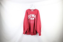 Vtg 80s Champion Reverse Weave Mens 2XL Faded University of Iowa Sweatshirt Red - £114.70 GBP