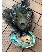 Smudging Fan, Samhain Altar, Feather Smudging Fan, Crab Claw Fan, Peacoc... - £32.64 GBP