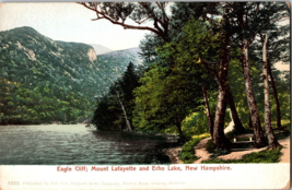 Vtg Postcard N.H. Eagle Cliff, Mount Lafayette and Echo Lake Unposted - £4.59 GBP