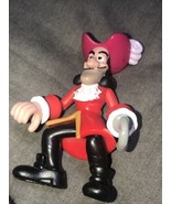 DISNEY CAPTAIN HOOK (peter Pan) Cake Topper Action Poseable Toy 4” - £11.72 GBP