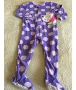Carters Girls Purple Polka Dots White Polar Bear Fleece Long Sleeve Paja... - $8.06 CAD