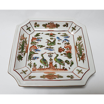Andrea by Sadek Plate Square Hand Painted 8430 Birds 8 1/2&quot; x 8 1/2&quot; Japan - $29.65