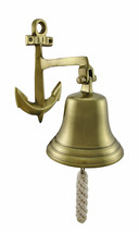 Zeckos Polished Brass Finish Ship Bell and Anchor Wall Hanging - £31.64 GBP