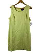 Laura Scott Linen Blend Dress Size 16 NEW Vintage Shift Yellow Green Y2K... - $46.44