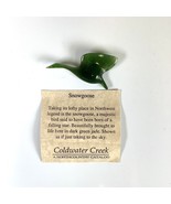 Vintage Coldwater Creek Hand Carved Snow Goose Dark Green Jade Brooch Pin - $43.76 CAD