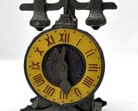 Vintage Mini Clock Die Cast Metal Bronze Pencil Sharpener  3&quot;  Hong Kong - $11.87