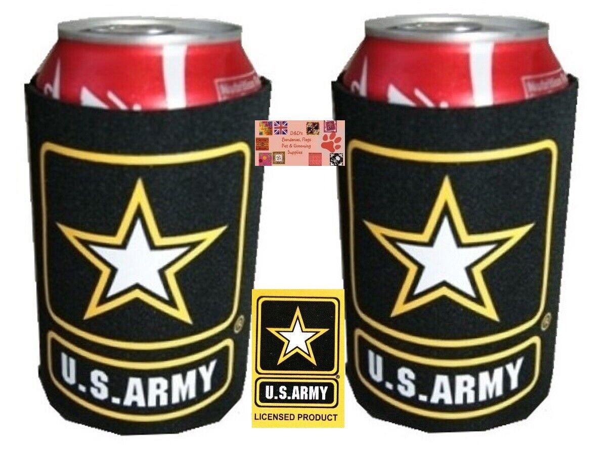 US ARMY STAR USA CAN Bottle KOOZIE COOLER Wrap Insulator Sleeve Jacket H... - $7.99+