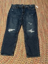 Men&#39;s Old Navy Straight, Sits At Waist, Ripped, Dark Wash Jeans Size 42x... - £20.50 GBP