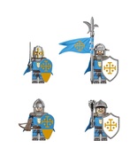 4pcs Crusader The Knight of Jerusalem Swordsman Maceman Minifigures Set - £10.38 GBP
