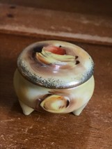 Vintage Enesco Japan Marked Tiny Yellow Painted w Bananas &amp; Apple Fruit Porcelai - £8.94 GBP