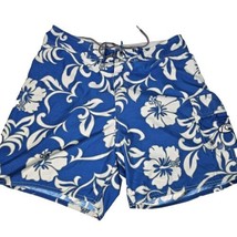 Quicksilver Edition Board Shorts Mens 33 Blue Tropical Floral Surf Swim Trunks - £20.11 GBP