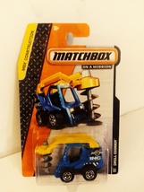 Matchbox 2014 #112 Blue Drill Digger MBX Construction Series Mint On Card - £9.42 GBP