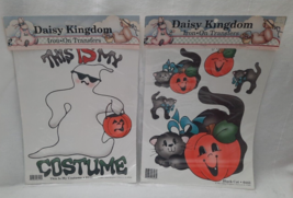 2 VTG 1990 Daisy Kingdom Halloween Iron On Transfers ~ Black Cats &amp; Ghost NOS - £9.20 GBP