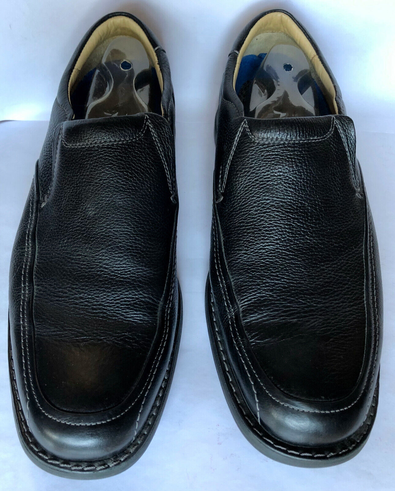 Johnston &Murphy Mens Blck Leather SlipOn Shoes Vasque Contoured Arch Insert 10M - £15.78 GBP