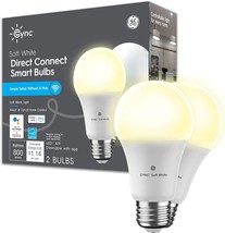 Ge Cync Smart Led Light Bulbs, Soft White, Bluetooth And Wi-Fi, Works, 2... - $26.99