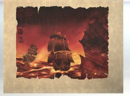 Pirates of the Caribbean Black Pearl 11x14-Color Embossed Lithograph - $19.40