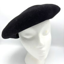 ARNAGA black wool beret size 59 - US 7-3/8 L - made in France Foulard de Luxe - $65.00