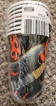 Rock On Hot Cold Cups 9oz 8 Count Black Flames Guitar - $4.85