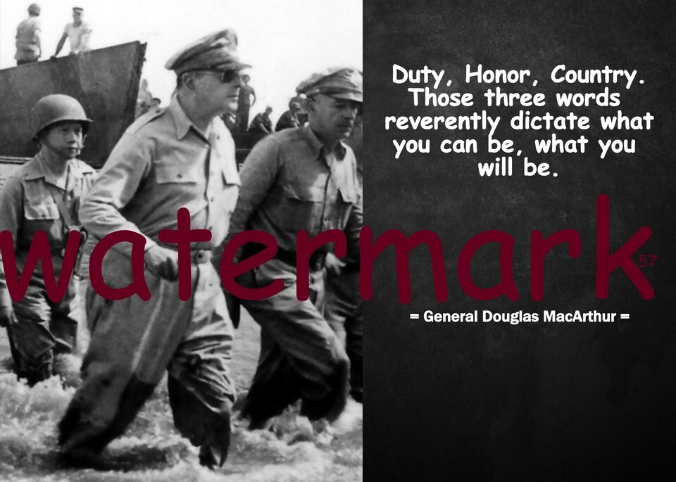 GENERAL DOUGLAS MACARTHUR FAMOUS QUOTE 5x7 PHOTO PRINT DUTY HONOR COUNTR... - $9.67