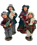Home For The Holidays Family Christmas Carolers Fabric Mache 4 Figures Robinsons - $84.64