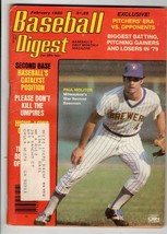 Feb 1980 Baseball Digest Magazine Paul Molitor Brewers - £7.38 GBP