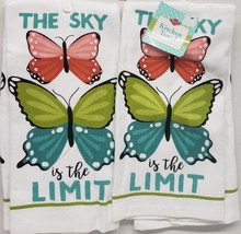 2 Same Printed Kitchen Terry Towels(16x26&quot;)BUTTERFLIES,THE Sky Is The Limit,Ritz - £12.68 GBP