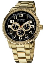 NEW August Steiner AS8060YG Mens Gold Alloy Band Metal Bezel Casual Chrono Watch - £35.56 GBP