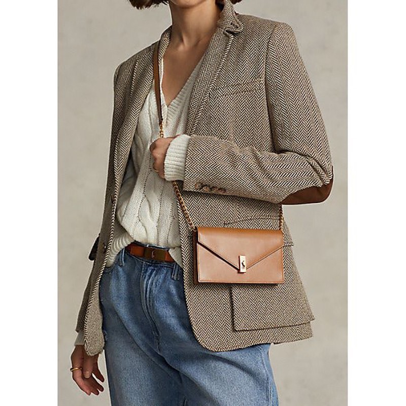 Polo Ralph Lauren Polo ID Leather Chain Wallet & Crossbody – Classic Tan Item image 6