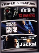 12 Monkeys - Mercury Rising - The Jackal 2008 DVD 3-Disc Set - Very Good - £1.55 GBP