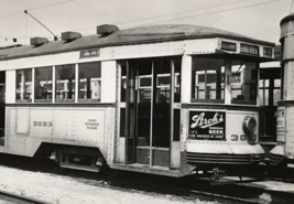 Detroit United Railway #3853 Railroad Trolley B&amp;W Photograph Grand River Ave - $12.19