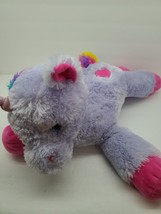Hug &amp; Luv Purple Unicorn 18 Inch Plush Stuffed Animal Toy Rainbow - £5.09 GBP