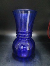 Indiana Blue Cobalt Vase Rings Neck 6 1/2&quot; - $645.43 MXN