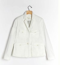 New Anthropologie White Flap Pockets Button Long Sleeve Neve Utility Jac... - £47.68 GBP