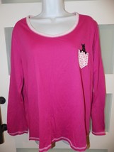 White Stag Pink Scottish Terrier Sleepwear Shirt Size L Women&#39;s NEW - £14.57 GBP