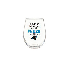Carolina Panthers Glass 17oz Wine Stemless Boxed - $1,045.56 MXN