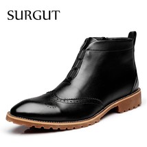 SURGUT Brand Men Boots Comfortable Winter Warm Waterproof Quality Fashion Ankle  - £64.13 GBP