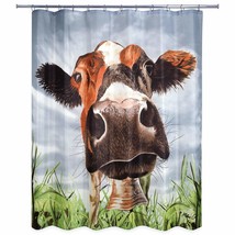 Cow Shower Curtain Country armhouse Animal Theme Graphic Print Large Cow ace - $30.21