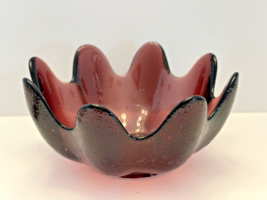 Richard Blenko Amethyst Lotus Bowl Signed 2000 5 1/2 In Across 2 1/2 In ... - £19.46 GBP