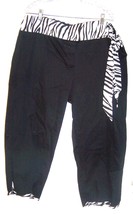 Ashley Stewart Black Capri Pants with Zebra Stripe Waistband Sz 18 - $29.69