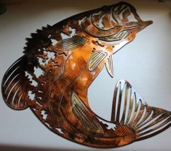Bass Fish - Metal Wall Art - Copper 19&quot; x 22&quot;  - £48.11 GBP